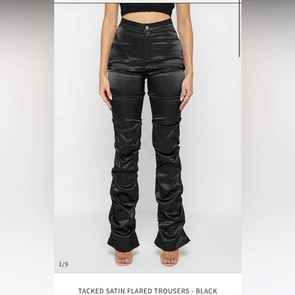 Satin Flared Pants (brown)